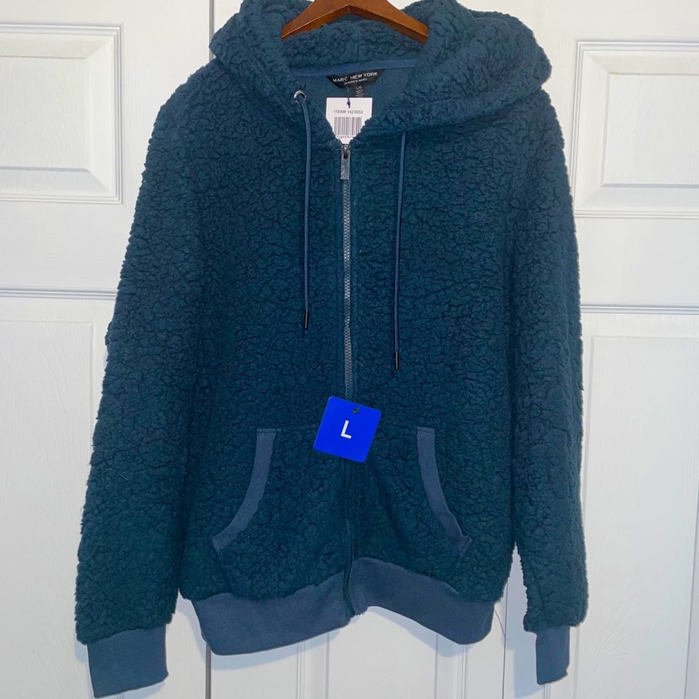 Andrew Marc soft/ fuzzy zip up